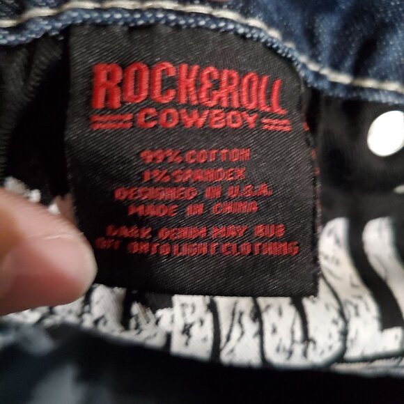 Rock & Roll Denim Jeans Mens 34x30 Blue Pistol Straight Regular Denim - Picture 4 of 14